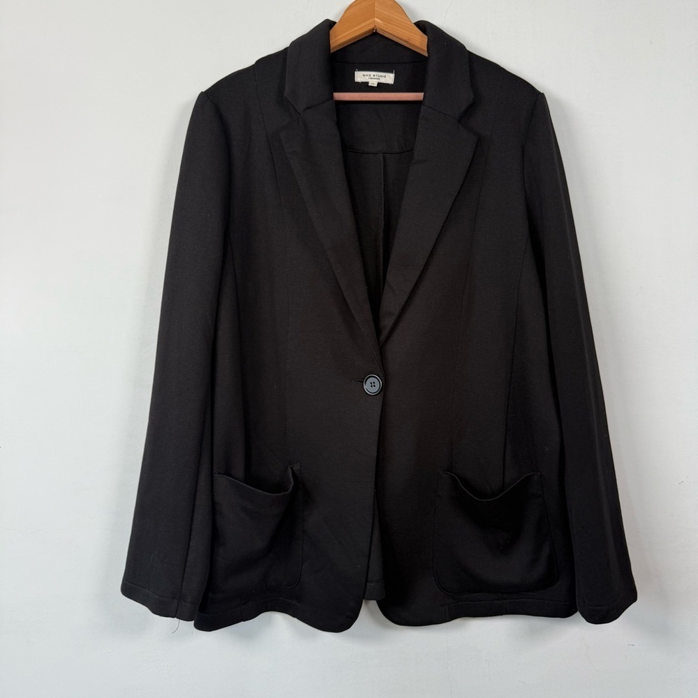 Max Studio Soft Black Oversized Blazer, Size XL - Picture 1 of 7